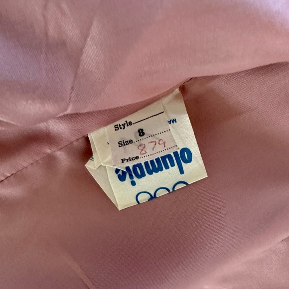 Vintage faux suede pale pink suit skirt set size 6 - Picture 6 of 16